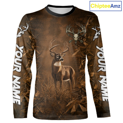 Whitetail Deer Hunting Shirt Long Sleeve, Buck Camo Shirt For Men, Deer Hunter Gift NHT1482