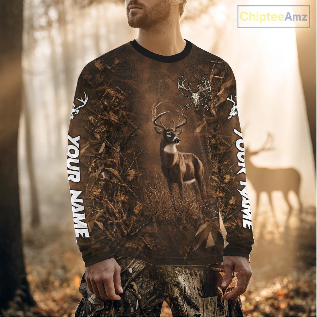 Whitetail Deer Hunting Shirt Long Sleeve, Buck Camo Shirt For Men, Deer Hunter Gift NHT1482