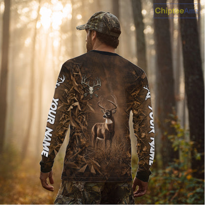 Whitetail Deer Hunting Shirt Long Sleeve, Buck Camo Shirt For Men, Deer Hunter Gift NHT1482