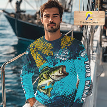 Load image into Gallery viewer, Custom Largemouth Bass Fishing Long Sleeve Tournament Shirts, Bass Fishing Shirts For Men NHT508