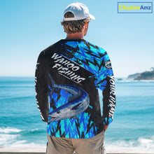Load image into Gallery viewer, Personalized Wahoo Blue Long Sleeve Performance Fishing Shirts, Fishing Shirt For Men NHT454