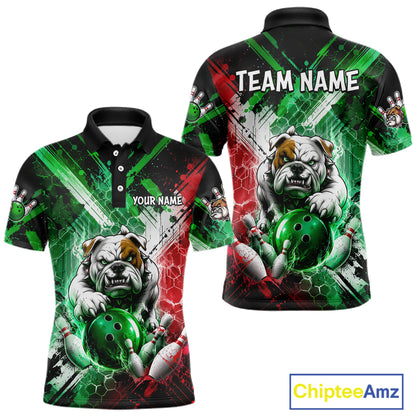 Bulldog Bowling Polo Team League Shirt, Men Bowling Jersey, Bowling League Team Gift NHT1488