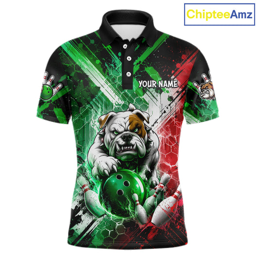 Bulldog Bowling Polo Team League Shirt, Men Bowling Jersey, Bowling League Team Gift NHT1488