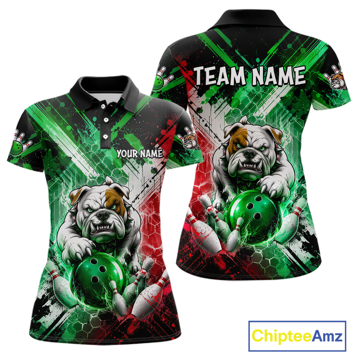Bulldog Bowling Polo Team League Shirt, Women Bowling Jersey, Bowling League Team Gift NHT1488