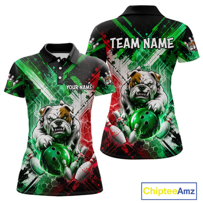 Bulldog Bowling Polo Team League Shirt, Women Bowling Jersey, Bowling League Team Gift NHT1488