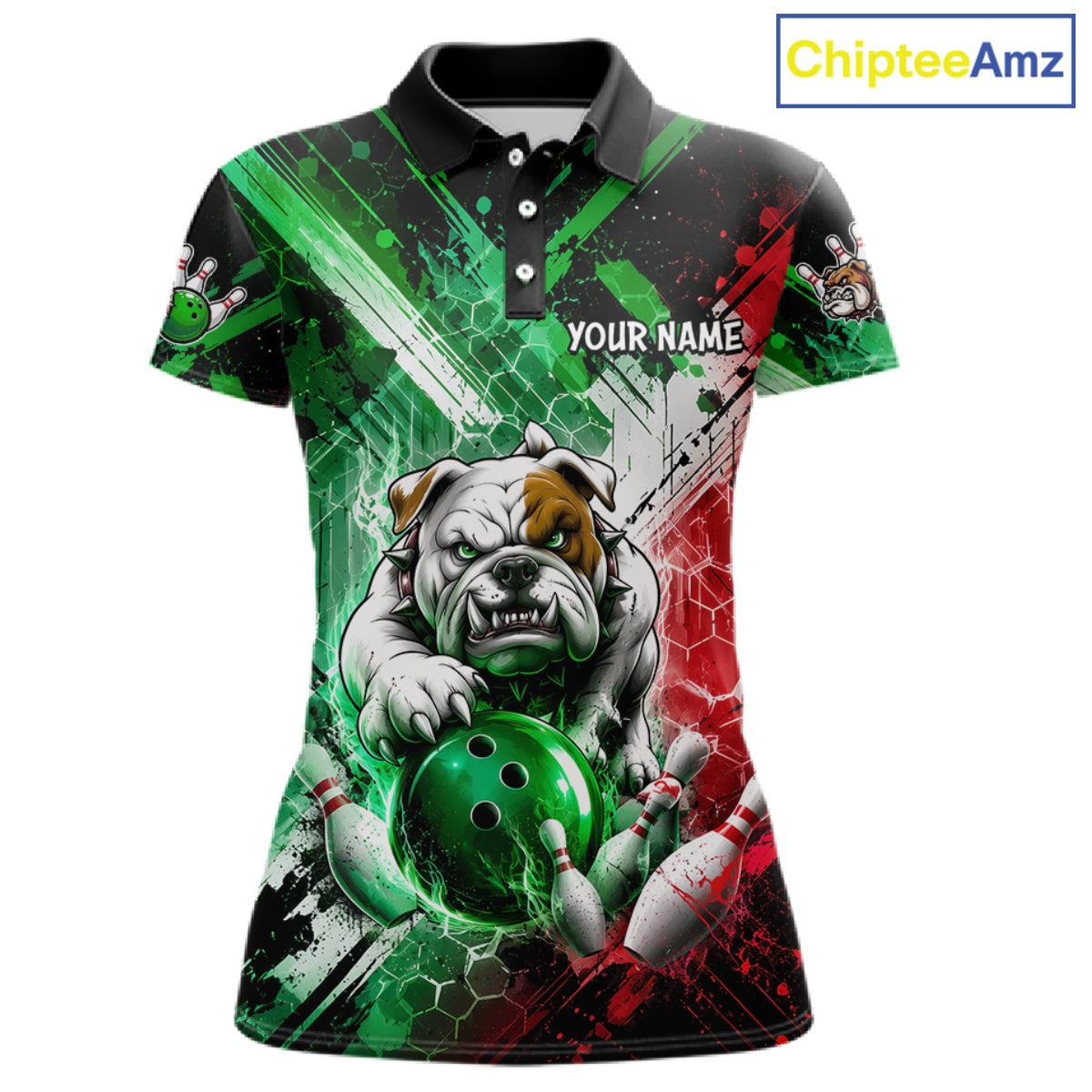 Bulldog Bowling Polo Team League Shirt, Women Bowling Jersey, Bowling League Team Gift NHT1488