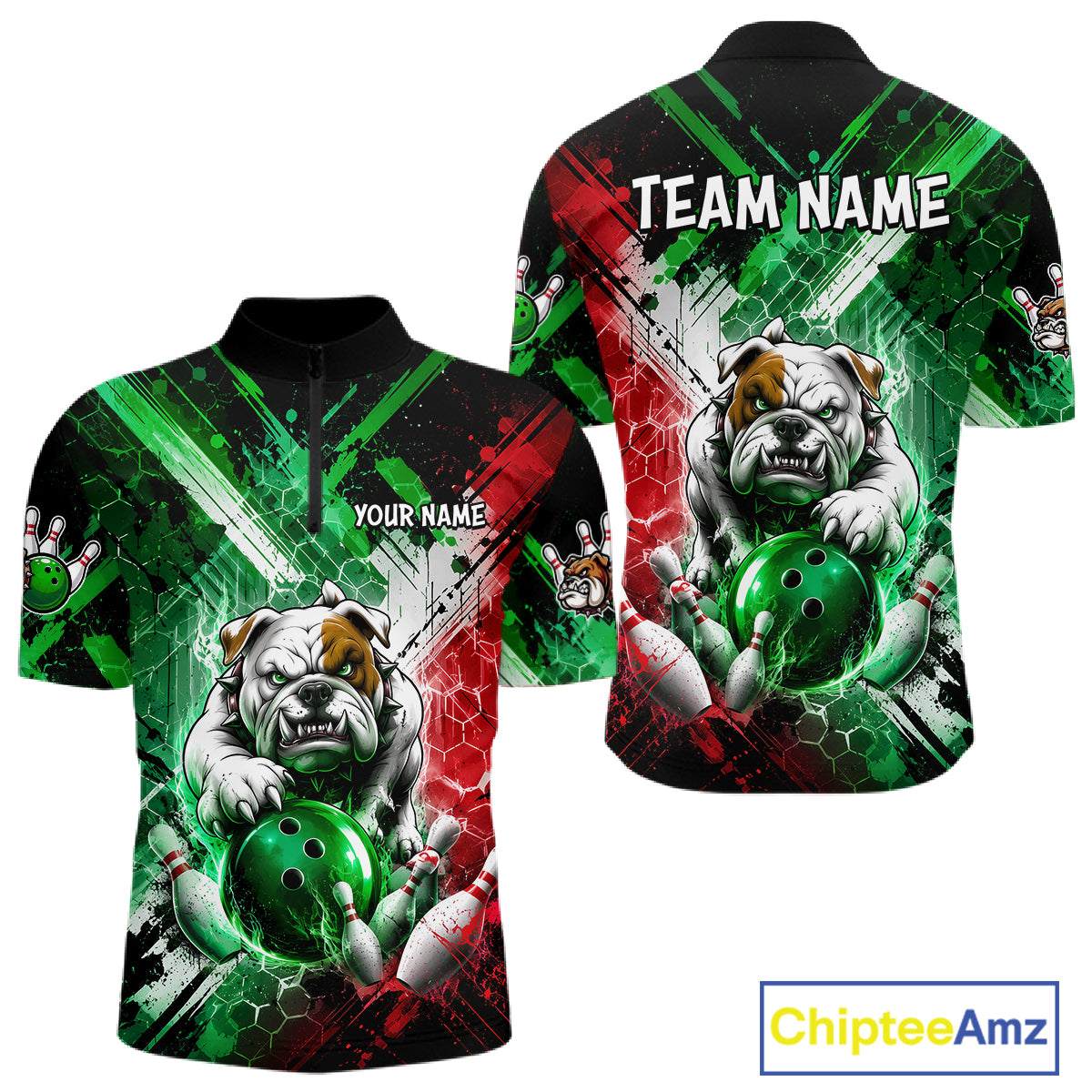 Bulldog Bowling Polo Team League Shirt, Men Bowling Jersey, Bowling League Team Gift NHT1488