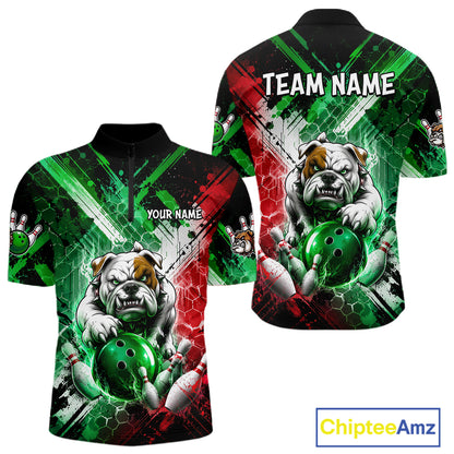 Bulldog Bowling Polo Team League Shirt, Men Bowling Jersey, Bowling League Team Gift NHT1488