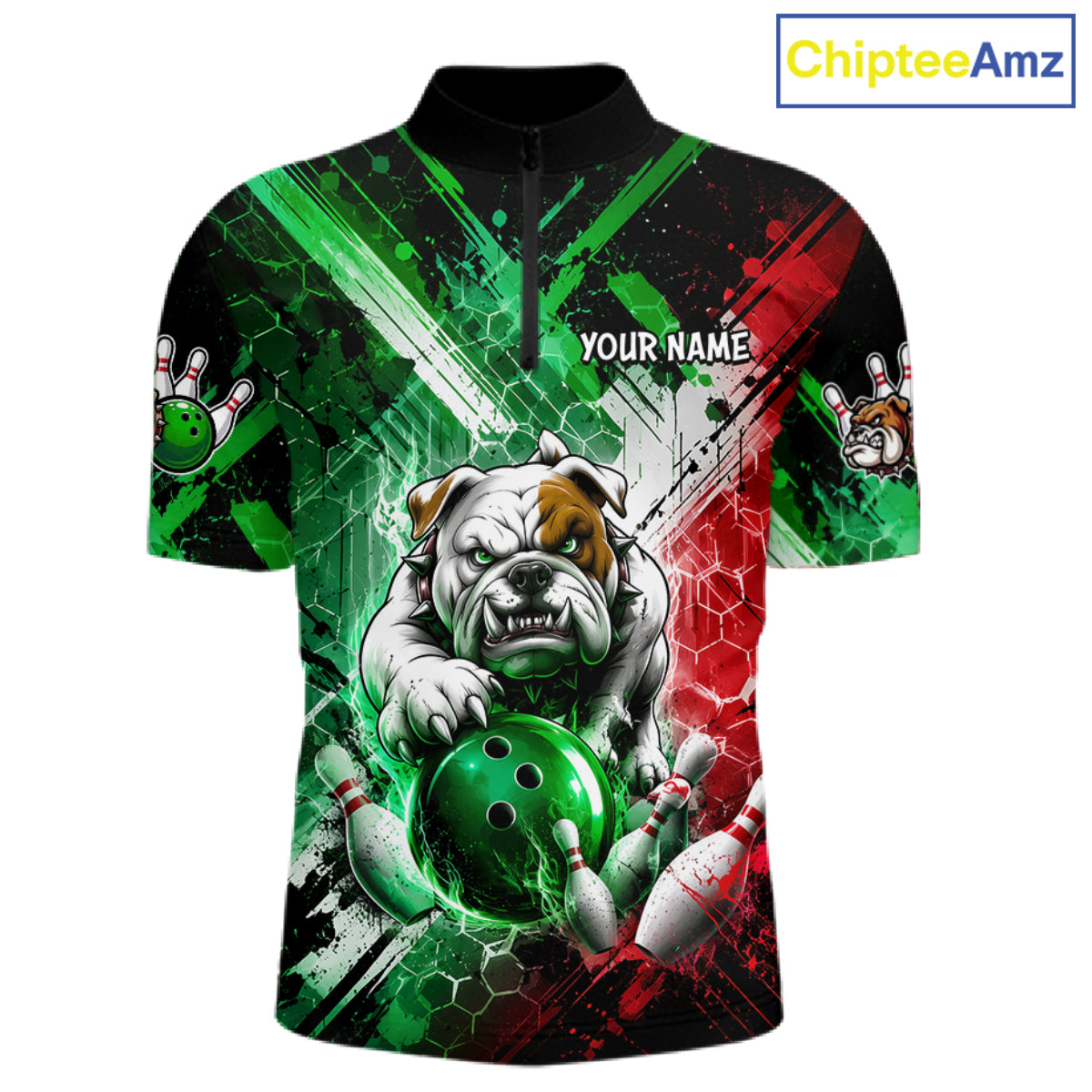 Bulldog Bowling Polo Team League Shirt, Men Bowling Jersey, Bowling League Team Gift NHT1488
