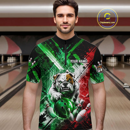 Bulldog Bowling Polo Team League Shirt, Men Bowling Jersey, Bowling League Team Gift NHT1488