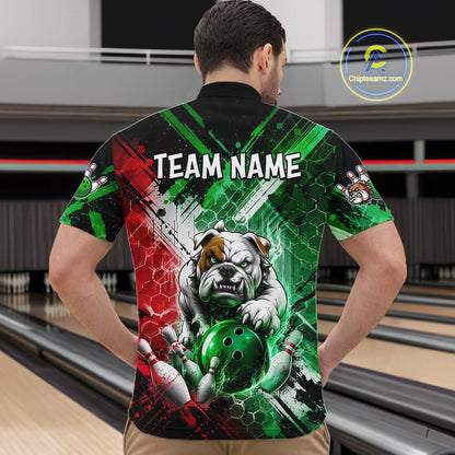 Bulldog Bowling Polo Team League Shirt, Men Bowling Jersey, Bowling League Team Gift NHT1488
