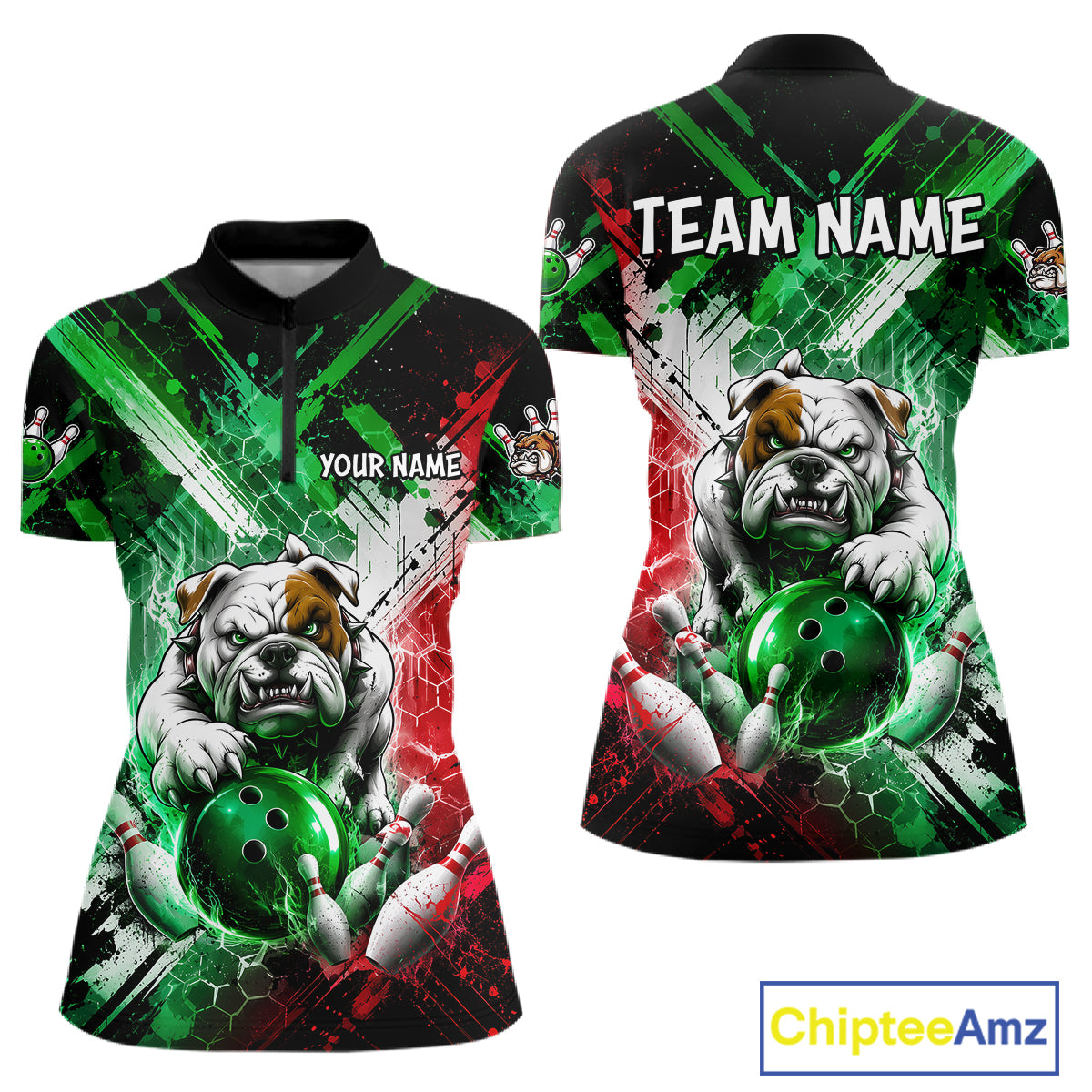 Bulldog Bowling Polo Team League Shirt, Women Bowling Jersey, Bowling League Team Gift NHT1488