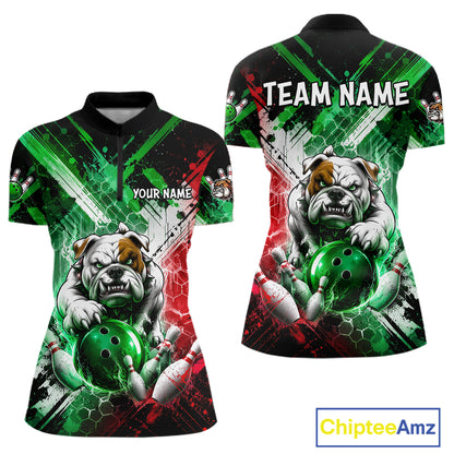 Bulldog Bowling Polo Team League Shirt, Women Bowling Jersey, Bowling League Team Gift NHT1488