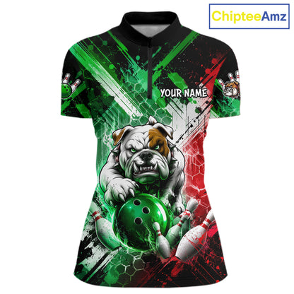 Bulldog Bowling Polo Team League Shirt, Women Bowling Jersey, Bowling League Team Gift NHT1488