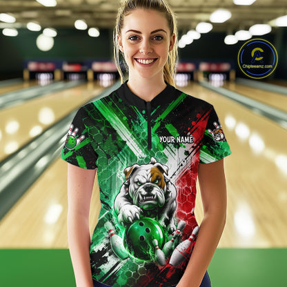 Bulldog Bowling Polo Team League Shirt, Women Bowling Jersey, Bowling League Team Gift NHT1488