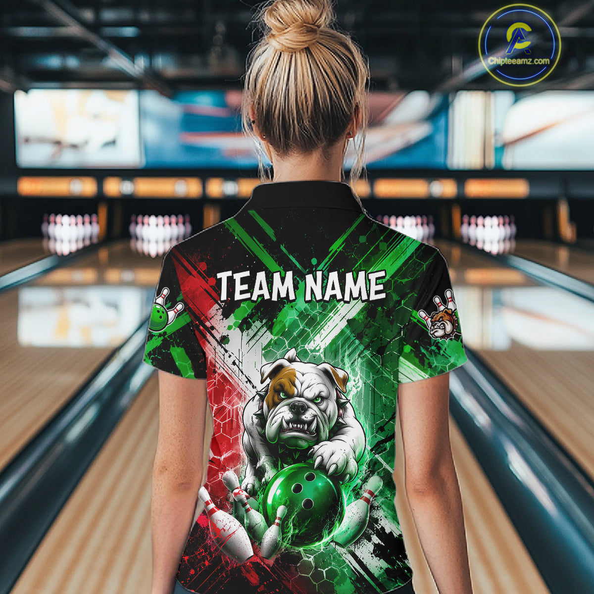 Bulldog Bowling Polo Team League Shirt, Women Bowling Jersey, Bowling League Team Gift NHT1488