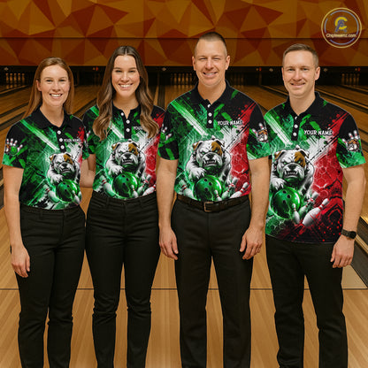 Bulldog Bowling Polo Team League Shirt, Women Bowling Jersey, Bowling League Team Gift NHT1488
