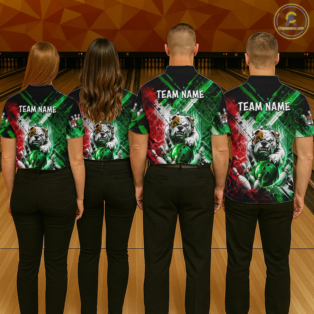 Bulldog Bowling Polo Team League Shirt, Women Bowling Jersey, Bowling League Team Gift NHT1488