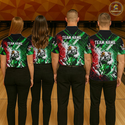 Bulldog Bowling Polo Team League Shirt, Women Bowling Jersey, Bowling League Team Gift NHT1488