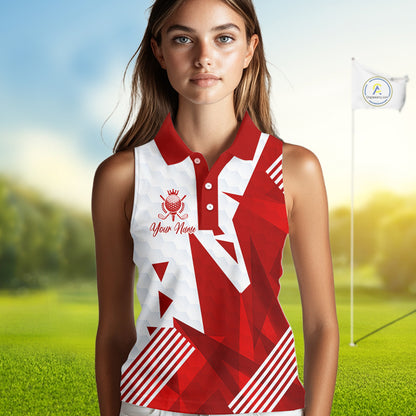 Personalized Womens Sleeveless Golf Shirt For Mom – Custom Name & Team Name Polo, Mother’s Day Gift For Golfer NHT670