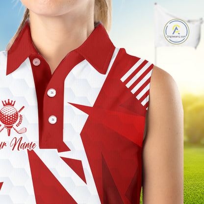 Personalized Womens Sleeveless Golf Shirt For Mom – Custom Name & Team Name Polo, Mother’s Day Gift For Golfer NHT670