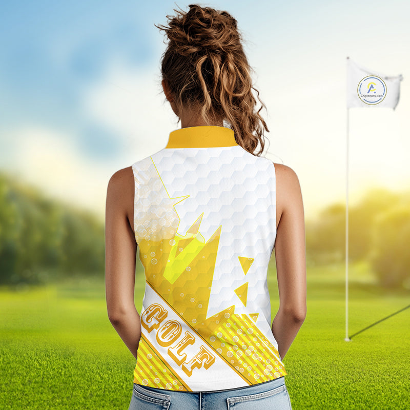 Personalized Womens Sleeveless Golf Shirt Beer Style – Custom Name Polo, Gift For Mom, Golfer Gift Idea NHT672