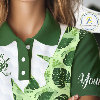 Personalized Womens Golf Shirt Tropical Style – Custom Name Polo, Gift For Mom, Golfer Gift Idea NHT673