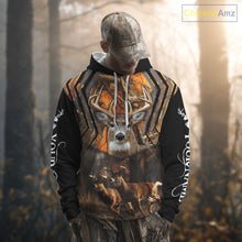 Load image into Gallery viewer, Whitetail Deer Forest Camo Hoodie – 3D All Over Print for Hunters NHT333