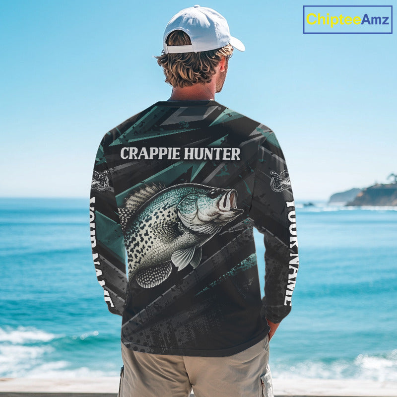 Crappie Custom Long Sleeve Performance Fishing Shirts, Crappie Hunter Fishing Shirt NHT525