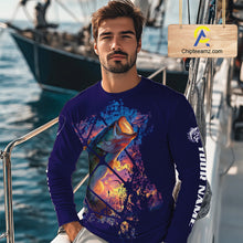 Load image into Gallery viewer, Largemouth Bass Artistic Long Sleeve Fishing Shirts Personalized Name NHT399