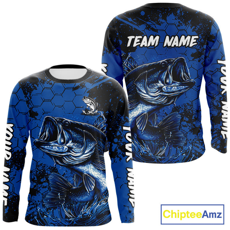 Personalized Bass Fishing Jerseys For Fishing Team, Bass Fishing Shirts Long Sleeve NHT526