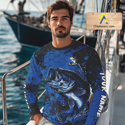 Personalized Bass Fishing Jerseys For Fishing Team, Bass Fishing Shirts Long Sleeve NHT526