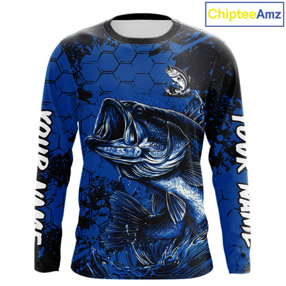 Personalized Bass Fishing Jerseys For Fishing Team, Bass Fishing Shirts Long Sleeve NHT526