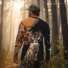 Load image into Gallery viewer, Deer Hunting Shirt Black Camo Orange 3D Custom Name, Season Deer Hunting NHT295