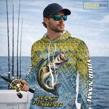 Load image into Gallery viewer, Largemouth Bass Fishing Shirts Long Sleeve Hooded, Beautiful Bass Fishing Shirts For Men NHT403
