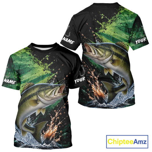 Largemouth Bass Fishing Jersey, Bass Fish Short Sleeve Shirt, Sport Fishing Shirt For Men NHT1538