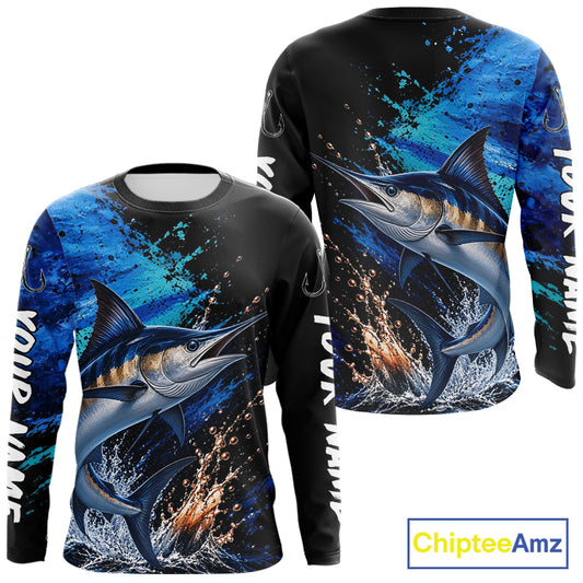 Marlin Fishing Jersey, Marlin Fish Long Sleeve Shirt, Sport Fishing Shirt For Men NHT1537