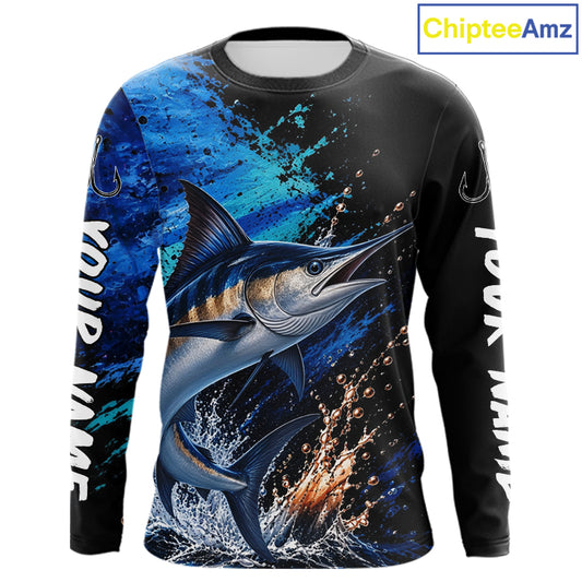 Marlin Fishing Jersey, Marlin Fish Long Sleeve Shirt, Sport Fishing Shirt For Men NHT1537