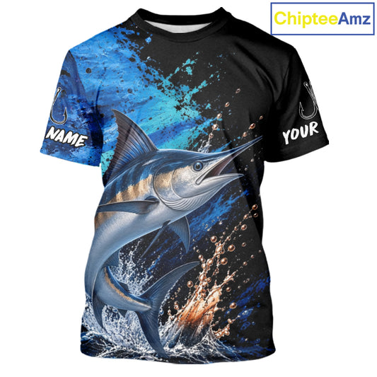Marlin Fishing Jersey, Marlin Fish Short Sleeve Shirt, Sport Fishing Shirt For Men NHT1537