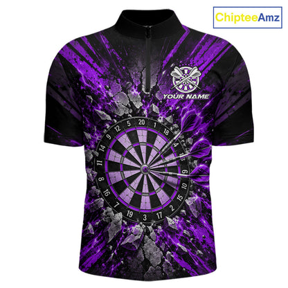 Shattered Stone Purple Darts Pattern Polo Shirt For Men Personalized Team Performance Jersey NHT1717