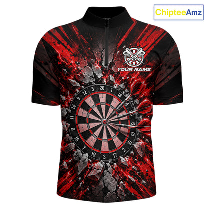 Shattered Stone Red Darts Pattern Polo Shirt For Men Personalized Team Performance Jersey NHT1718