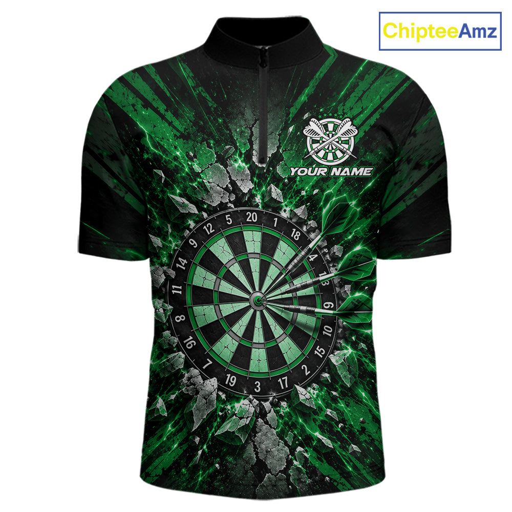 Shattered Stone Green Darts Pattern Polo Shirt For Men Personalized Team Performance Jersey NHT1720