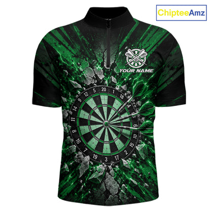 Shattered Stone Green Darts Pattern Polo Shirt For Men Personalized Team Performance Jersey NHT1720