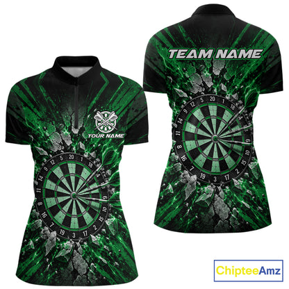 Shattered Stone Green Darts Pattern Polo Shirt For Women Personalized Team Performance Jersey NHT1720