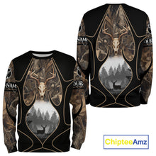 Load image into Gallery viewer, Deer Hunting Shirt 3D All Over Print Skull Deer Personalized Name, Hoodie Hunting For Men NHT363