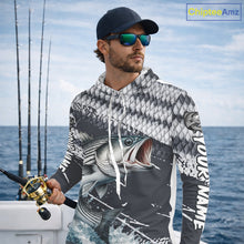 Load image into Gallery viewer, Striped Bass Striper Fishing Custom Performance Fishing Shirts, Hooded Fishing Jersey Shirt NHT537