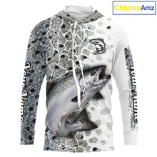 Load image into Gallery viewer, Chinook Salmon (King Salmon) Fishing Camo Performance Fishing Shirts Long Sleeve Hooded For Fisher NHT570