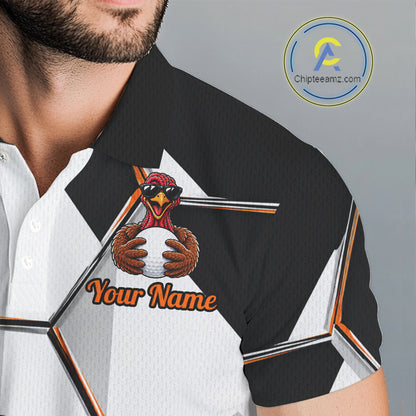 Personalized Thanksgiving Men Golf Shirt, Funny Team Golf Apparel, Custom Turkey Golf Polo Shirt NHT1410