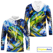 Load image into Gallery viewer, Custom Mahi Mahi Fishing Jersey – Saltwater Fishing Shirt Long Sleeve Hooded For Men 