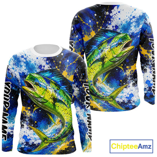 Custom Mahi Mahi Fishing Jersey – Saltwater Fishing Shirt Long Sleeve For Men